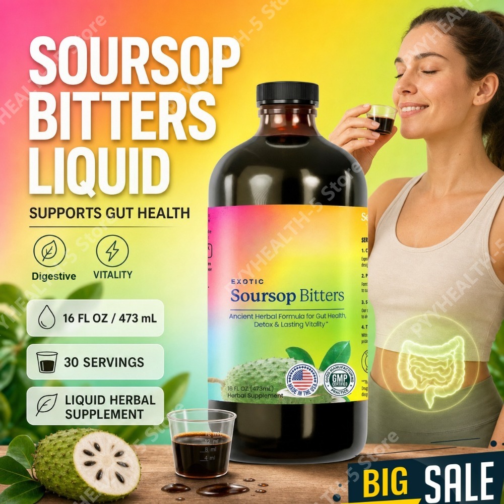 Bitters Bottle Set - Herbal Soursop Bitters Liquid Supplement, Black