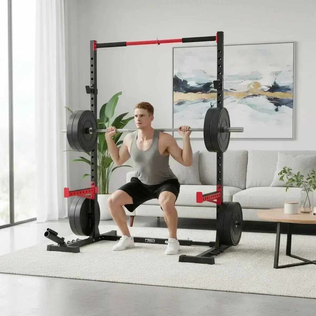 Home Bar And Gym - Regulowany stojak do przysiadów do domowej