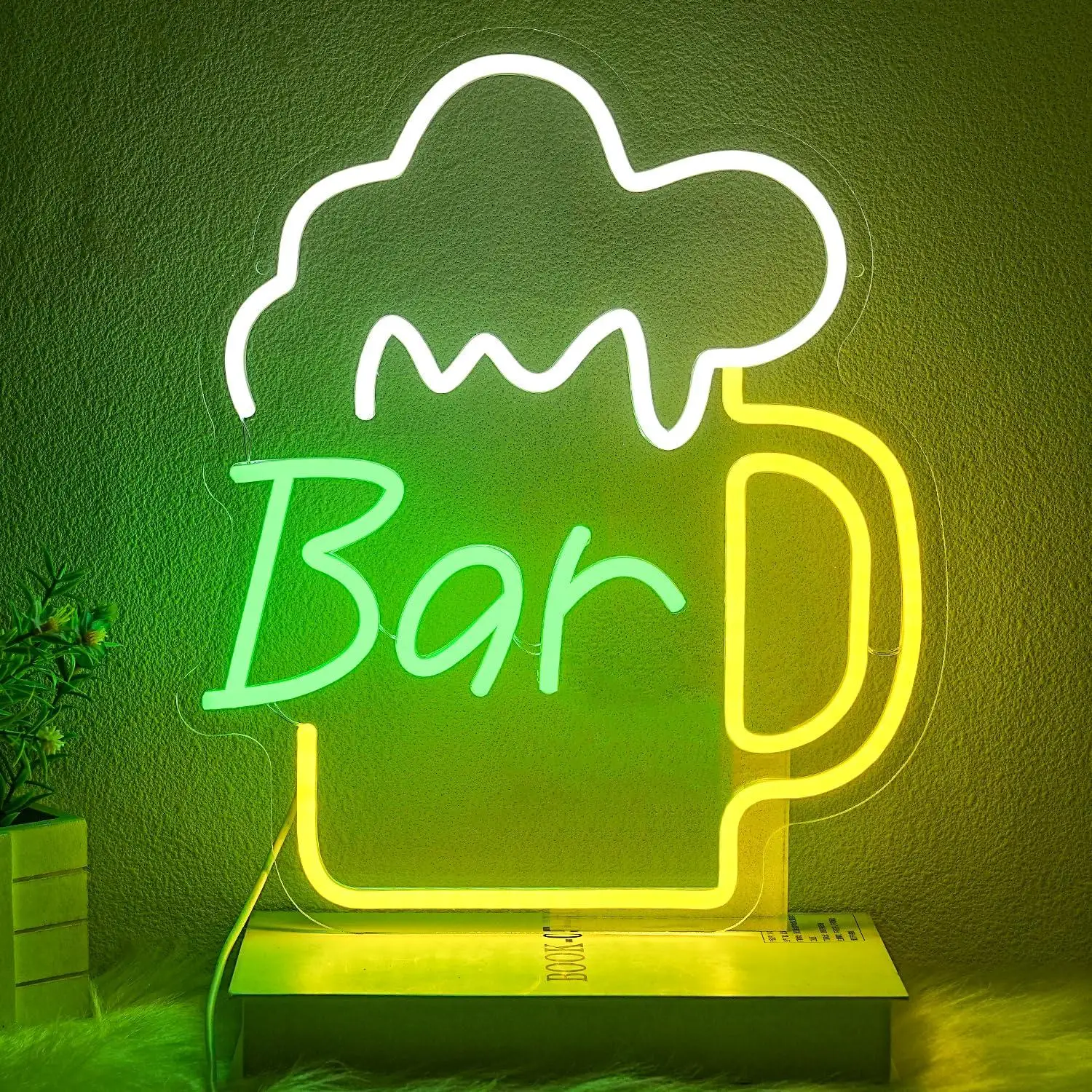 Home Bar Signs - Neonowy szyld barowy z piwem, ściemnialna