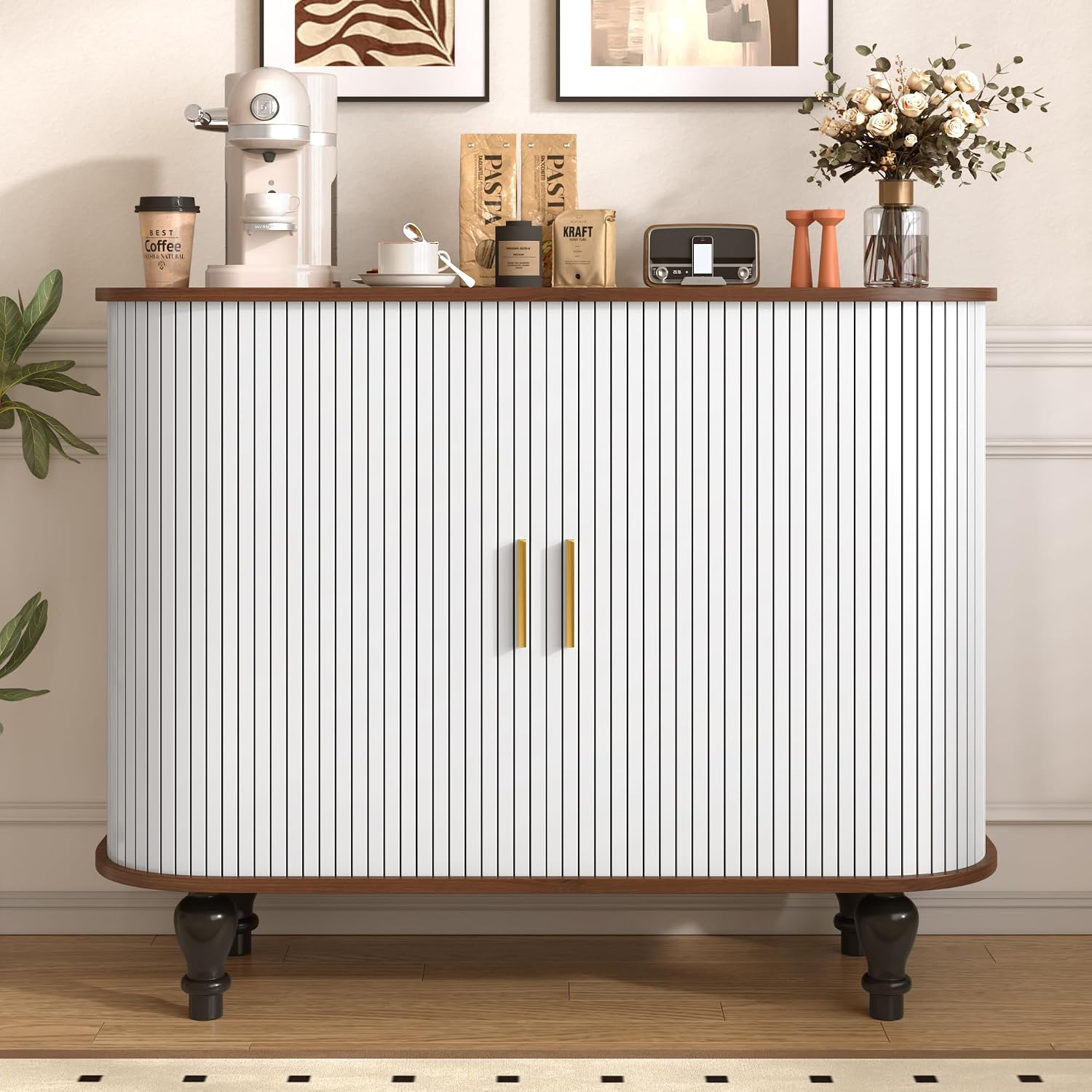 Biała szafka barowa z 6 uchwyt – Home Bar And Cabinet recenzja i cena