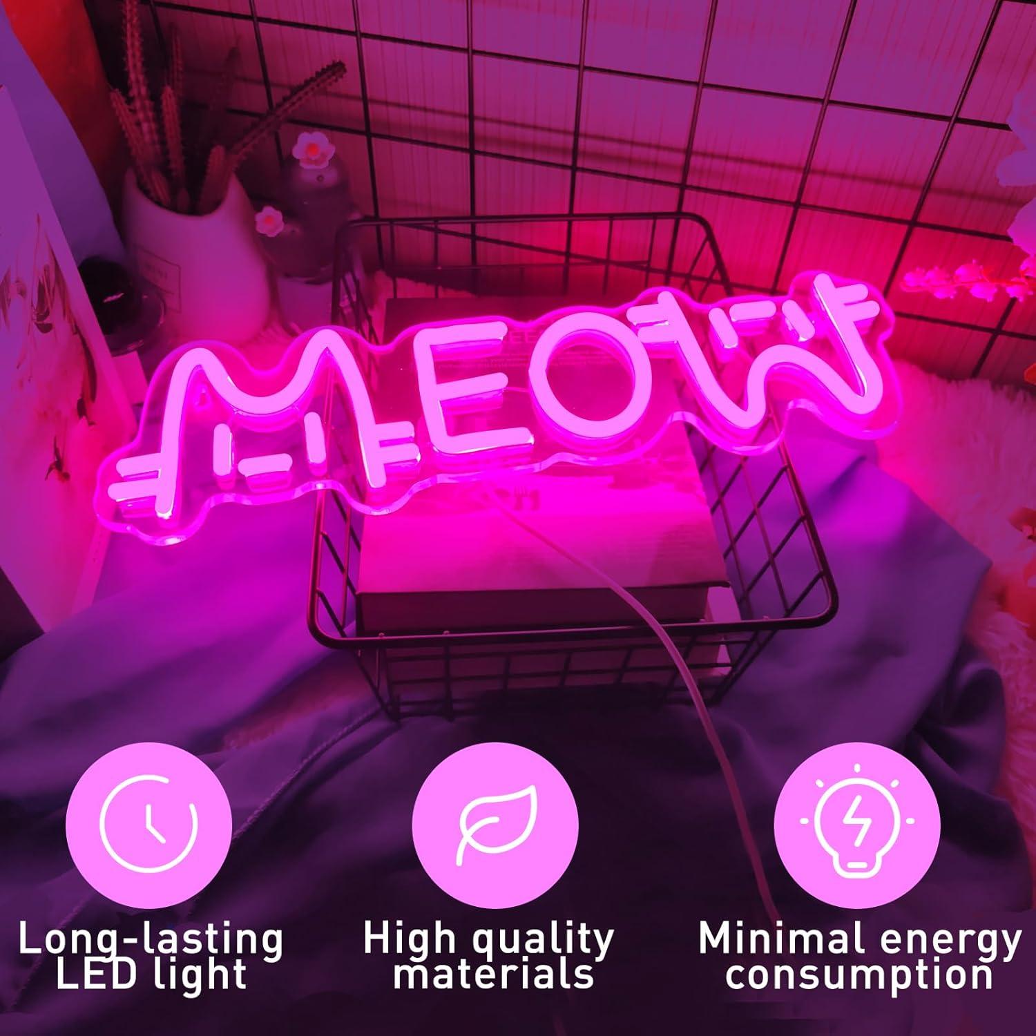 Neonowy Znak Meow Kot, Zasilan – Home Bar Cafe recenzja i cena