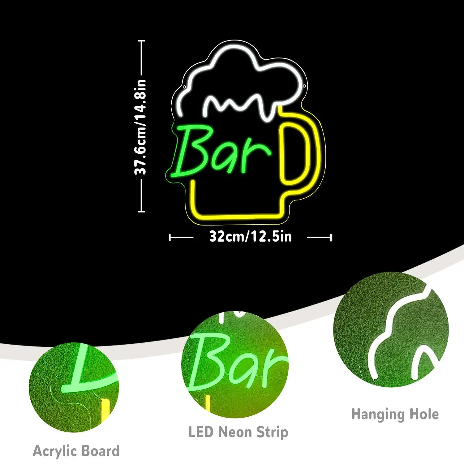 Neonowy szyld barowy z piwem,  – Home Bar Signs recenzja i cena
