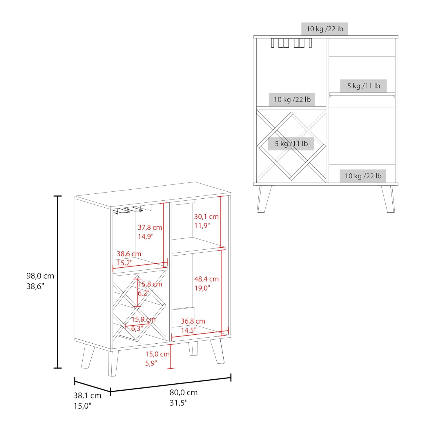 Dębowy niebieski szafka barowa – Home Bar And Cabinet recenzja i cena