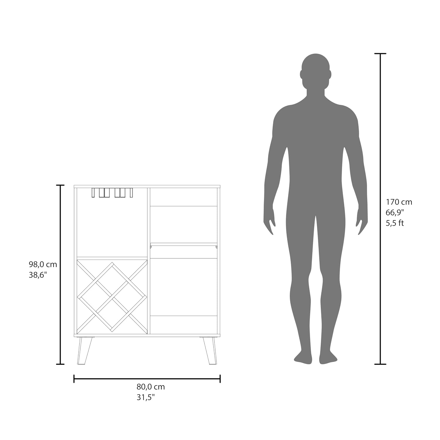 Dębowy niebieski szafka barowa – Home Bar And Cabinet recenzja i cena